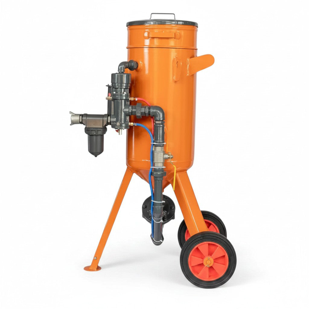 Druckstrahlgerät NBSC-50, 50 Liter, Micro oder FSV Strahlmittel-Dosierventil, Optional mit weiterem Zubehör kombinierbar